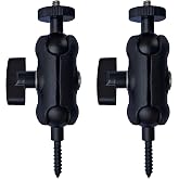 Kuiming Adjustable Trail Camera Tree Mount: Game Camera Outdoor Mounting Bracket Holder with Double 360&deg; Swivel Tilt Ball Joints, 2 Packs