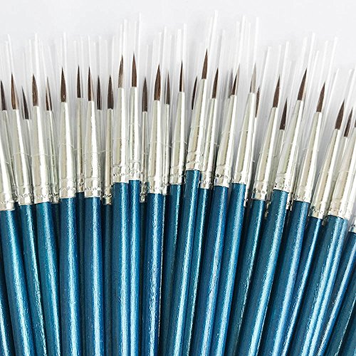 [60 Pack]Pointed Round Painting Brush,Hand Made Thread Drawing Brush,Detail Paint Brush for Acrylic, Oil and Watercolor (M(#00)) - Thumbnail 3