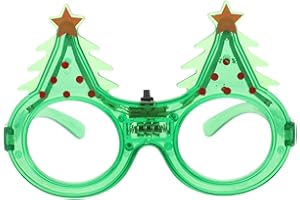 MAGICLULU LED Light-Up Christmas Tree Glasses, Flashing Novelty Christmas Tree Eyewear for Adult Xmas Parties, Carnival Event