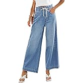 GRAPENT Wide Leg Jeans for Women Stretch High Wasited Elastic Waist Bell Bottom Baggy Y2K Pants
