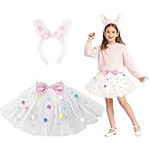 PinkSheep Girls Costume Set,Led Light Up Girls Tutu Skirt with Headband Bow Tie, Kids School Party Outfit Dress Up Cosplay