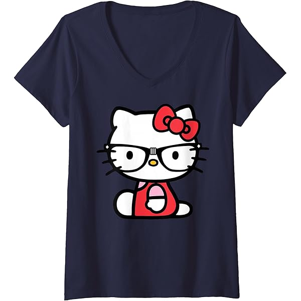 Amazon.com: Womens Hello Kitty Real V-Neck T-Shirt Small
