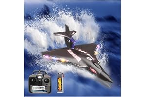 Rumdout RC Plane for Water Land & Air, Amphibious Tri-Phibian Aircraft, 6CH brushless Powered RC Airplane That can Fly Against The Wind, 2.4GHz RTF Airplane (Black)