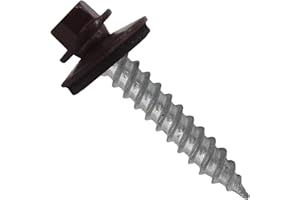 JAKE SALES Metal Roofing Screw: (250) 12 x 1-1/2" Burgundy Hex ReGrip Sheet Metal Roof Screw. Sharp Point Metal to Wood siding Screws. 5/8" EPDM Washer.