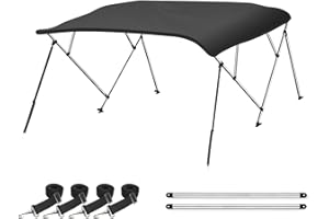 Naviskin 10 Optional Colors Available 3-4 Bow 13 Different Size Bimini Top Cover Includes Mounting Hardwares,Storage Boot with 1 Inch Aluminum Frame