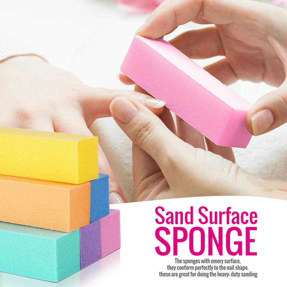 Nail Files And Buffers, Teenitor Professional Nail Manicure Tool 120 Grits Nail Buffer Block 100/180 and 120/240 Grits Emery Boards For Acrylic And Natural Nails- 16 Pack : Beauty