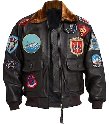 Top Gun® Official Military G-1 Leather Jacket (S, Black) at Amazon