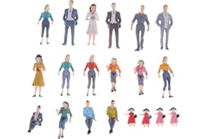 SEWACC 20PCS Tiny People Figurines Set Colorful Mini Painted Figures Molds Tiny People Sitting and Standing for Miniature Sce