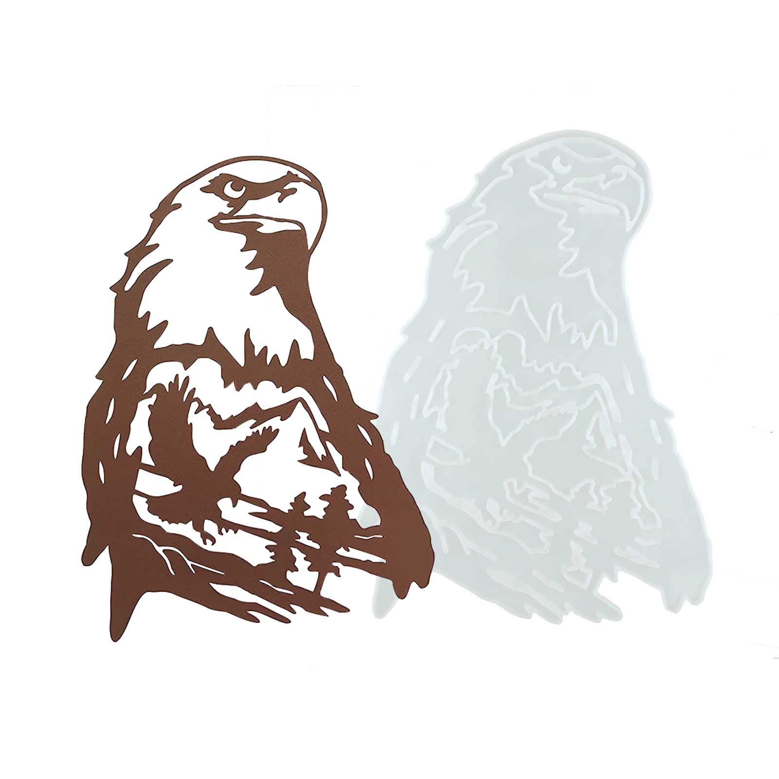 Bald Eagle Resin Mold - Eagle Wall Art with Mountain and Forest Tree - DIY Craft, Door Decor