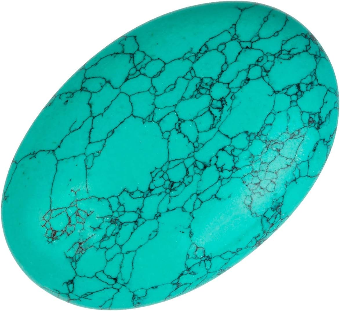 mookaitedecor 6cm Large Green Howlite Turquoise Palm Worry Stone