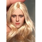 1/6 Scale Female Blonde Hair Head Sculpt Carved for 12inch PH TBL JO Figure | 1:6 Scale Female Figure Head Model,Suntan Skin,Planted Hair 1/6 Scale Action Figure Accessory for Custom DIY Collection