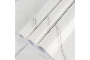 BAYYA Large White Marble Granite Wallpaper Peel Stick Thicken 31.5x354inch Waterproof Furniture Sticker Self-Adhesive Contact Paper Marble Vinyl Wrap for Countertop Fireplace Backsplash DIY Wall Sticker