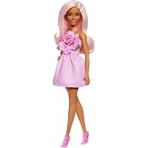 Barbie Fashionistas Doll Wearing Pastel Dress #238 | Pink Hair Fashion Doll Wearing Strapless Dress Including Pearly Barrette Accessory, Age 3+