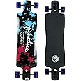 Paradise Longboard Drop Through Complete Cruiser Skateboard, Paint Splatter, 10" x 40"