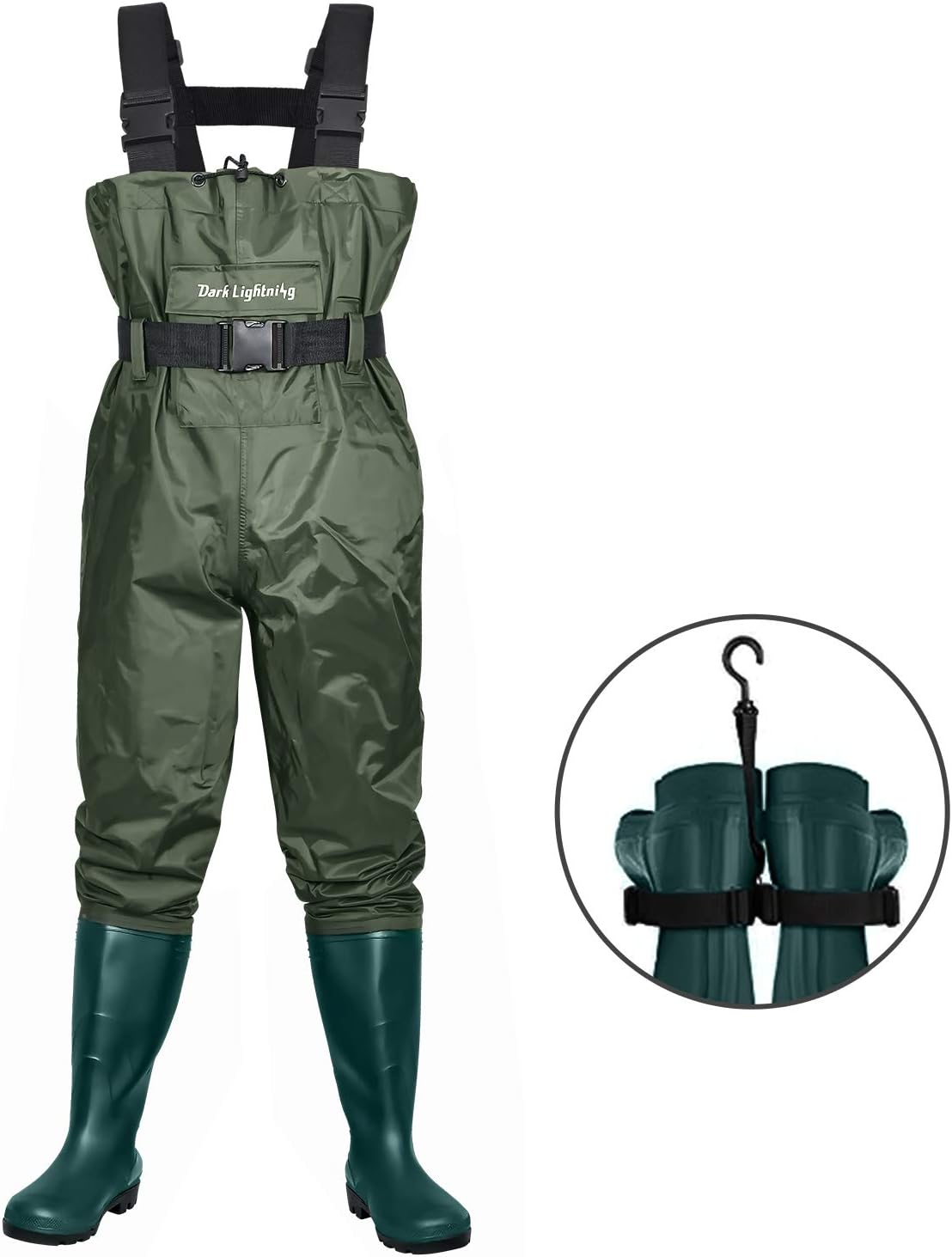Dark Lightning Fly Fishing Waders for Men and Women with Boots, Mens/Womens High Chest Wader with Boot Hanger : Sports & Outdoors