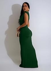 Memoriesea Women's Elegant Sleeveless Deep V Neck