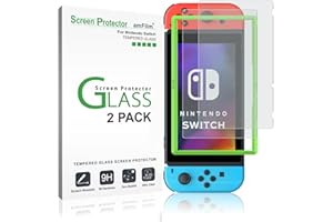 amFilm Anti-Glare Matte Tempered Glass Screen Protector for Nintendo Switch 6.2" 2017 (2-Pack)