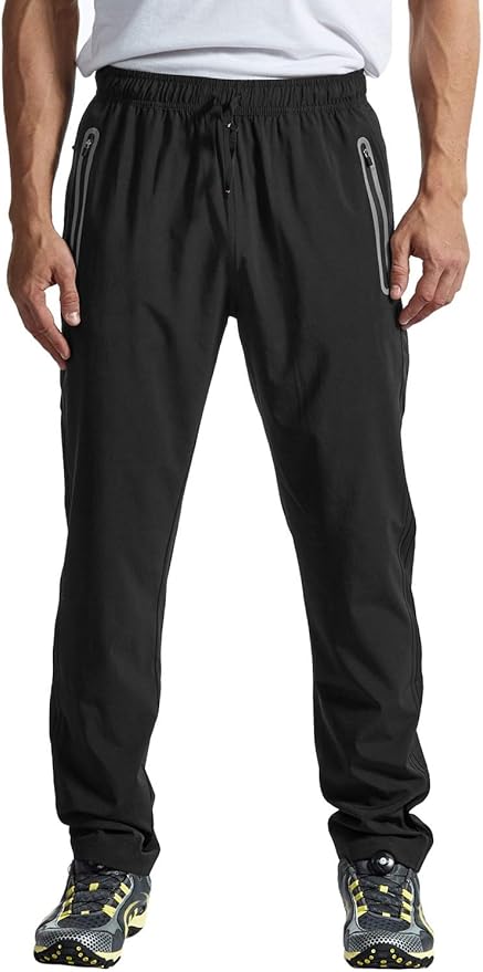 Rdruko Men's Athletic Joggers Dry Fit Running Gym Pants Zipper Pockets Sports Pants: Amazon.ca 