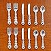 Odoria 1/12 Miniature Silverware Knife Fork Spoon Set Dollhouse Decoration Accessories, Silver