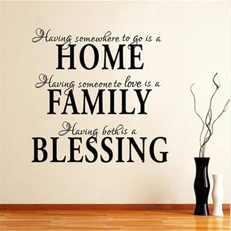 Cmdyz Mode Amovible Citations Accueil Famille Stickers Accueil Famille Benediction Vinyle Pvc Peintures Murales Pour Salon Interieur Vinilos Taille 55 57 Cm Amazon Fr Bricolage