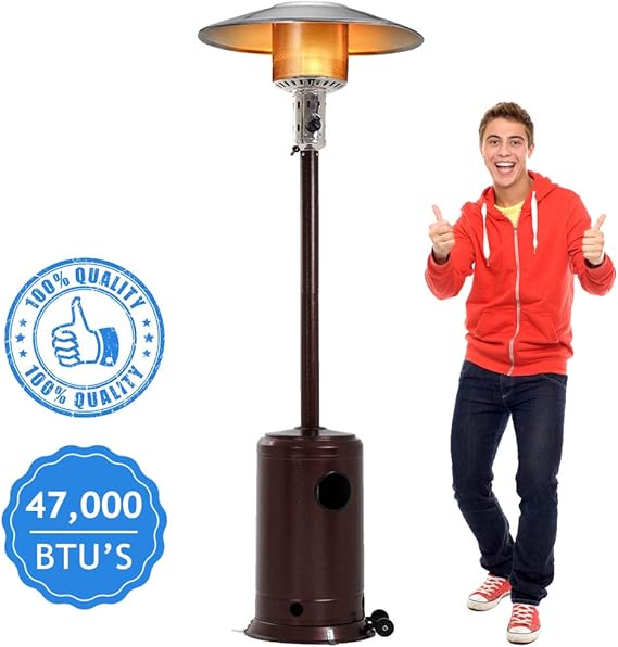 Dkeli Outdoor Patio Heater with Wheels Portable 47, 000