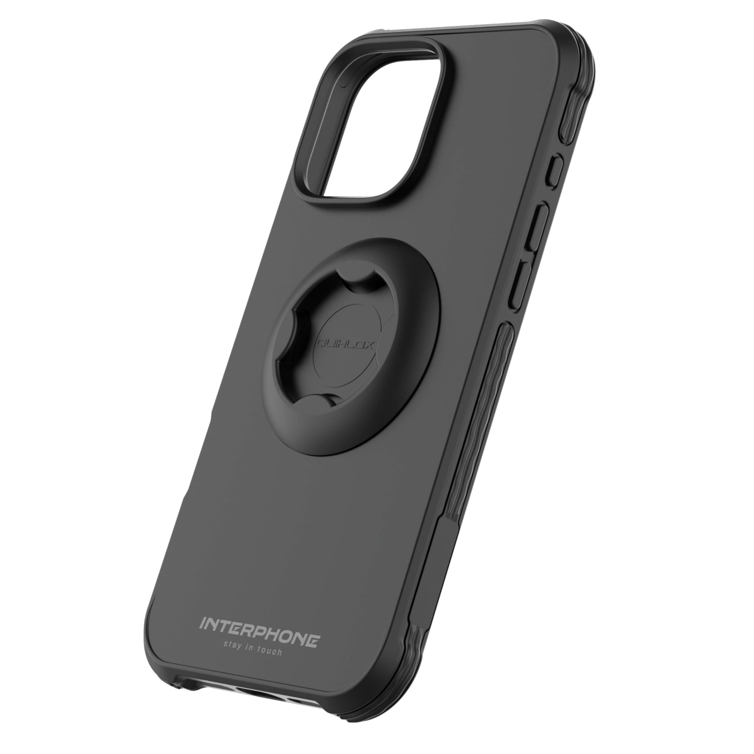 Quiklox Case for Apple iPhone 16 PRO MAX Tetraforce for Motorcycle Car or Bike Attachments - Cover Holder for Mobile Phone - Modular QUIKLOX System - Quick Release Snap Black