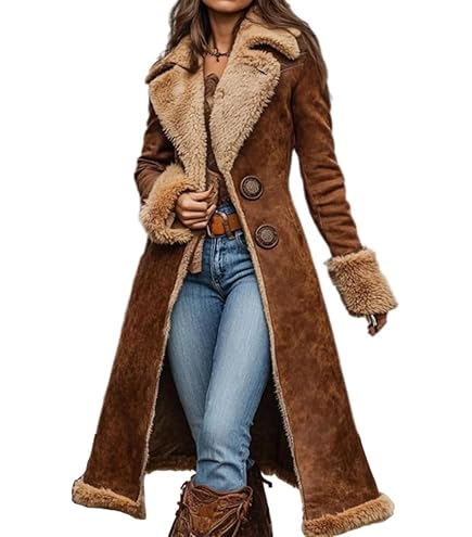 Eaphi エフィ WESTERN LONG COAT eaphi TACSTRUN Women's 70s Vintage Western Sherpa Fleece Lined Jacket