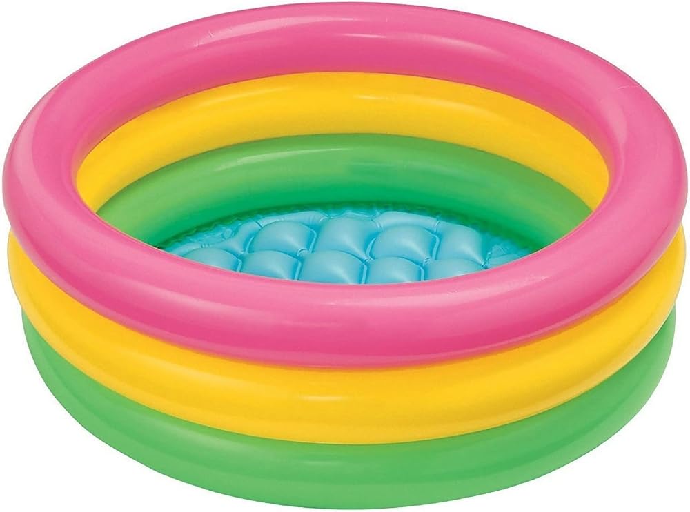 Intex John Adams Leisure 24 inch Sunset Glow Baby Pool Pink Yellow Green