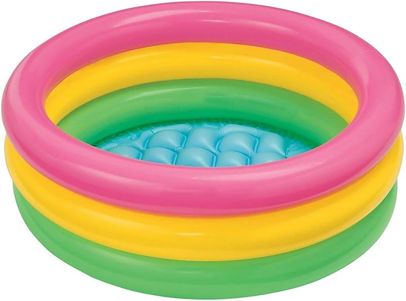 Intex John Adams Leisure 24 inch Sunset Glow Baby Pool Pink Yellow Green
