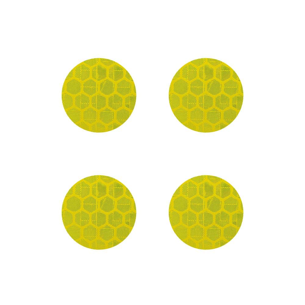 Quattroerre Diamond Refractive Stickers Circles, Flat, Yellow, Set of 4