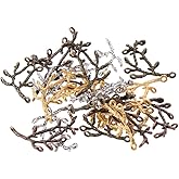 Uniquer 20 PCS Tree Branch Charms Pendant, 4 Colors Branch with Holes for Handmade DIY Jewelry Making