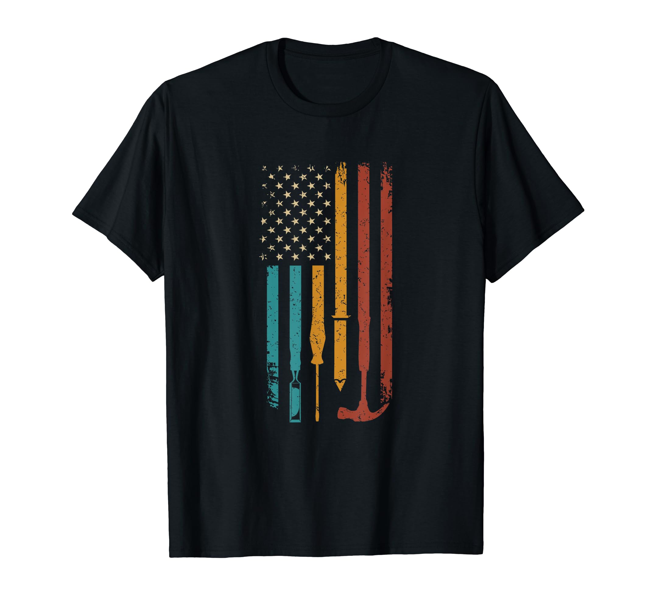 Carpenter American Flag - Woodworker Carpentry Craftsman T-Shirt