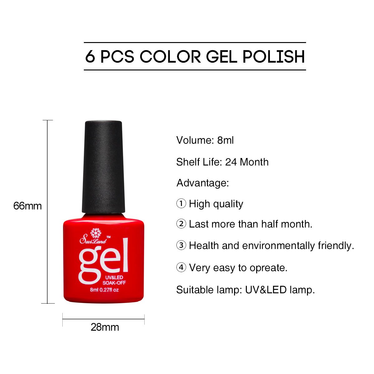 Soak off Gel Nail Polish Sets, Saviland 6 Pcs Nail Varnish Set DIY Nail Art Starter Kit 8ml(Grey Purple Brown)