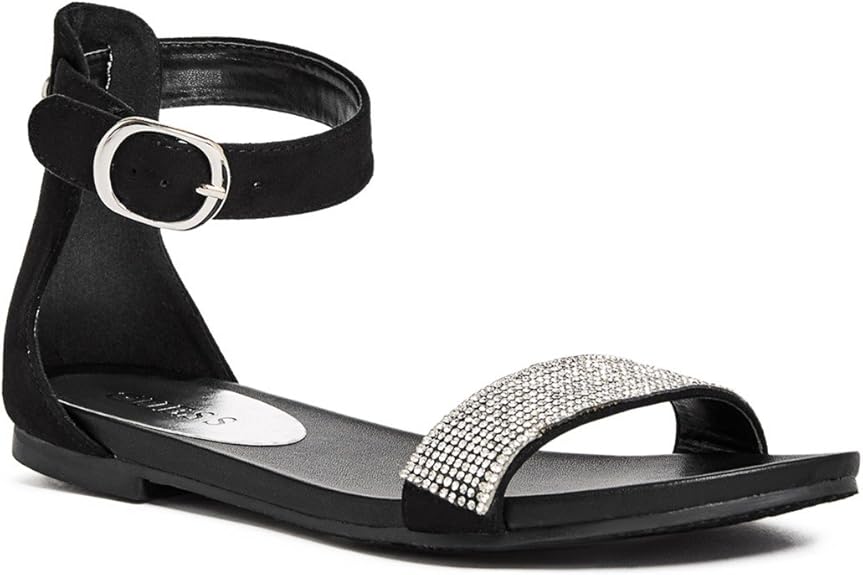 guess black flat sandals