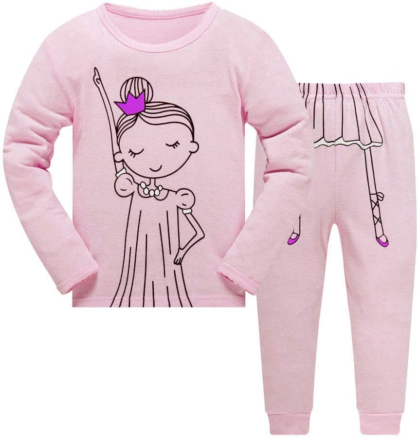 Winzero Girls Christmas Pyjamas Set Cute Kids Long Sleeve Cotton Pjs Pajama Sleepwear Tops Shirts & Pants Nightwear Children Outfit