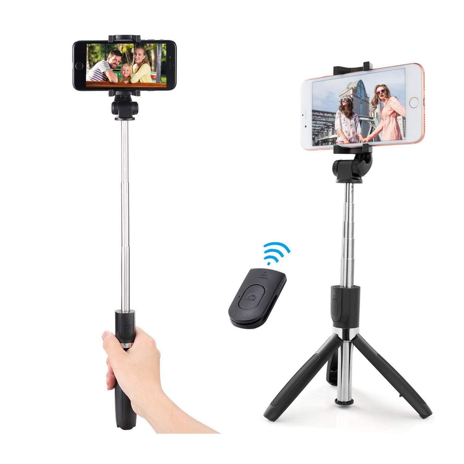 Sweego 3 in 1 Selfie Stick Phone Tripod, Wireless Selfie Tripod with Bluetooth