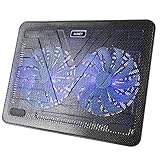 AUKEY Laptop Cooling Pad, Laptop Cooler with 2 Blue LED Fans, 2 USB Ports, and Adjustable Stands for Laptop Up to 17