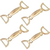 CHGCRAFT 4 Set Decorative Metal Clasp Buckle Alloy Closure Clasps Fasteners Sew On Toggles for Jacket Wrap Shawl Accessories DIY Clothes Accessories, Gold, 2.87×0.98 inch
