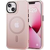 CBITFF Magnetic for iPhone 13 Case & iPhone 14 Case [Compatible with Magsafe][Military-Grade Drop Protection] Slim Translucent Matte Shockproof Protective Phone Case for iPhone 13/14 6.1", Pink