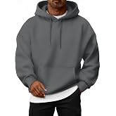 EFAN Mens Oversized Hoodies Fleece Lined Sweatshirts | Fall Winter Hooded Collar Drawstring Pullover With Pocket for Workout Gym