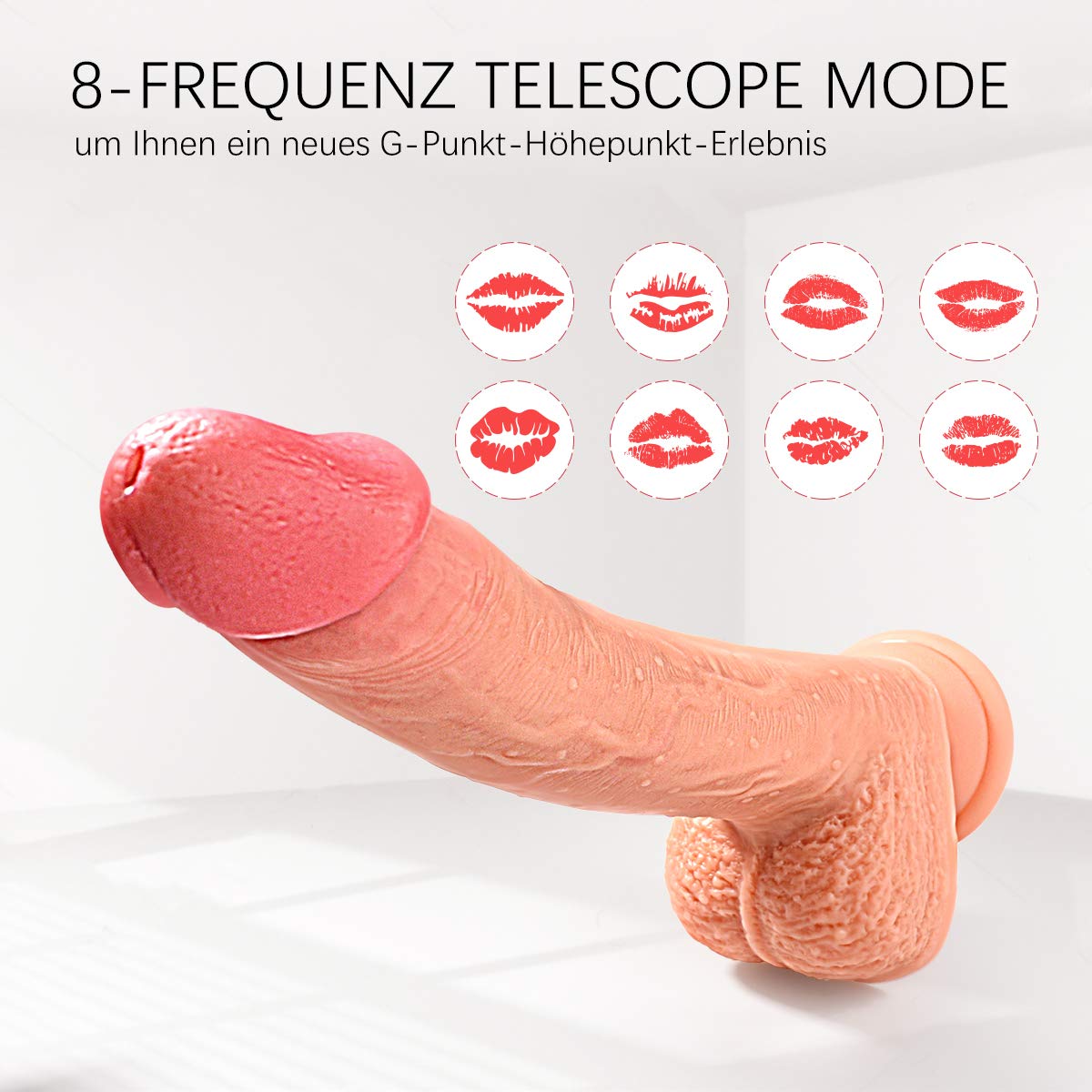 Realistischer Dildo Nabini Silikon Dilos Sexspielzeug Frauen mit 8 Frequenzmodi Vibratoren für sie mit Stoßfunktion G-Punkt Vibratoren mit Fernbedienung