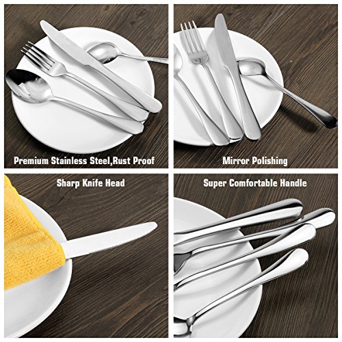 image for 48 Piece Silverware Set, Cutlery Kit Flatware Set Made of Premium Stai