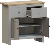 Vida Designs Arlington Sideboard Grey Oak 2 Drawer 2 Door Buffet Table view 8
