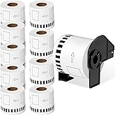HUOJl 2.4 in x100 ft Thermal Labels Rolls (10Rolls),Compatible with Brother DK-2205/0LSeries Label Printers