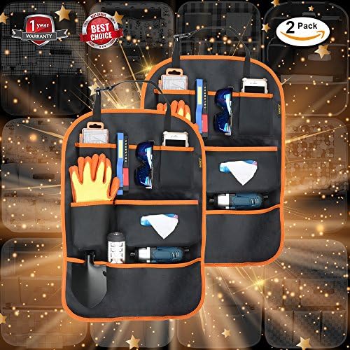 Strong Car Seat Back Organizer with Multi-Pocket Travel Storage Bag for Kids Seat Back Kick Protector 2 Pack-CP04301K