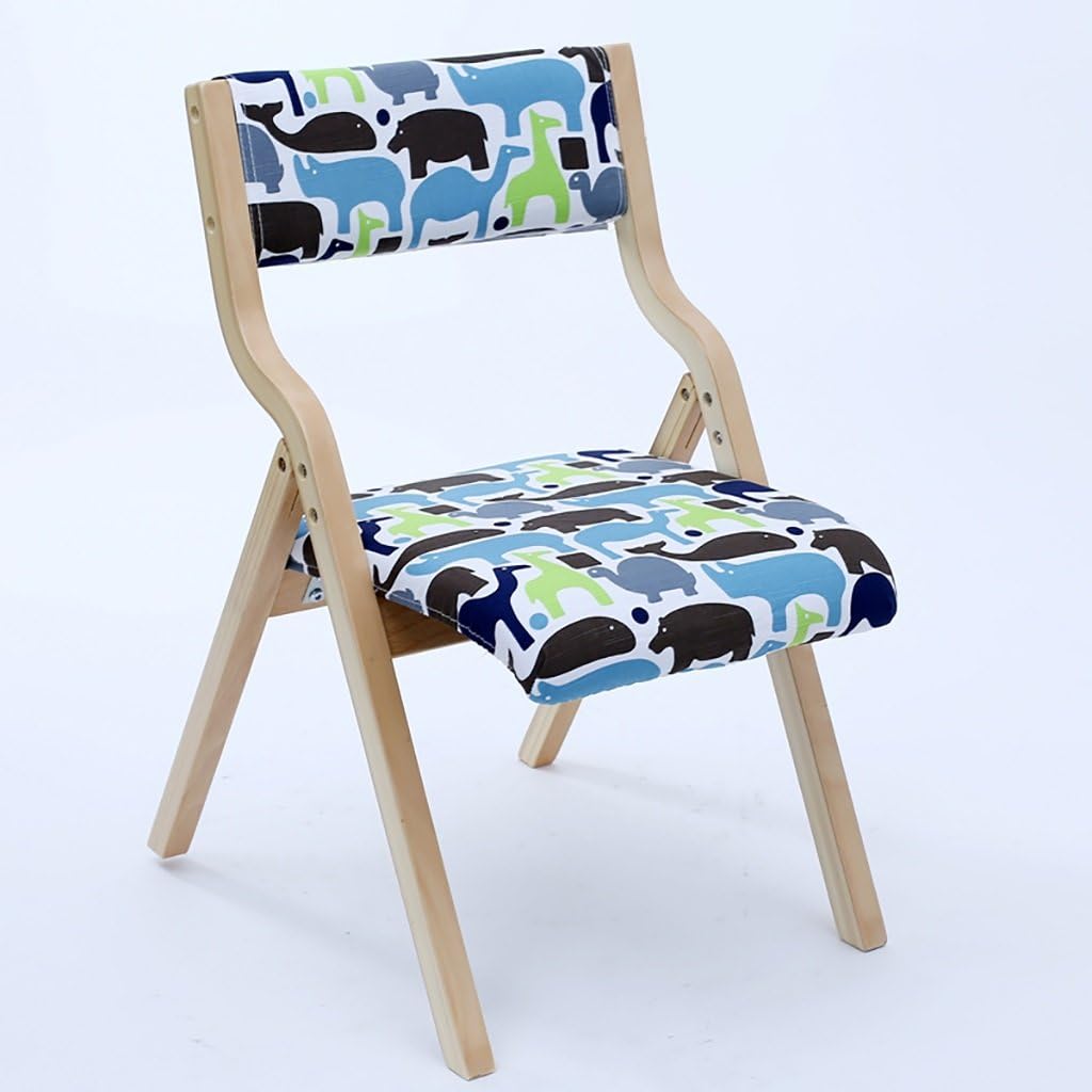 JHZY Wooden Folding Chair Solid Wood Fabrics Nordic Dining Chair Desk Computer Folding Chair Hotel Office Backrest Chair (Color : 8#)