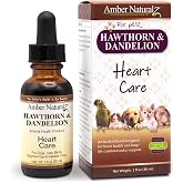 Amber NaturalZ Hawthorn &amp; Dandelion for Pets, Heart &amp; Circulation Care, 1oz | Maintains optimal cardiovascular wellness in pets. Supports normal heart function, healthy blood circulation &amp; fluid balance.