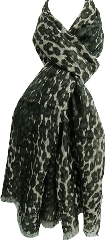 dark green leopard print scarf