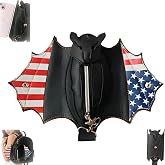 New Large Capacity Gothic Bat Coin Purse, 11.8 Inch Faux Leather Keychain Zipper Pouch, Portable Mini Wallet for Keys Coins, Halloween & Festival Gifts