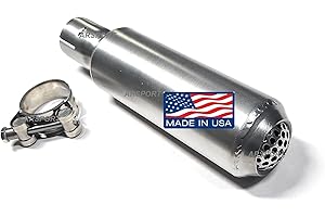 ARSPORT Stainless steel Muffler Slip-On 1.25" OD tubing, Spark arrestor inside, Predator 420, Predator 670, Predator 459, GX240, GX270, GX390, Generator, minibike, Gokarts.